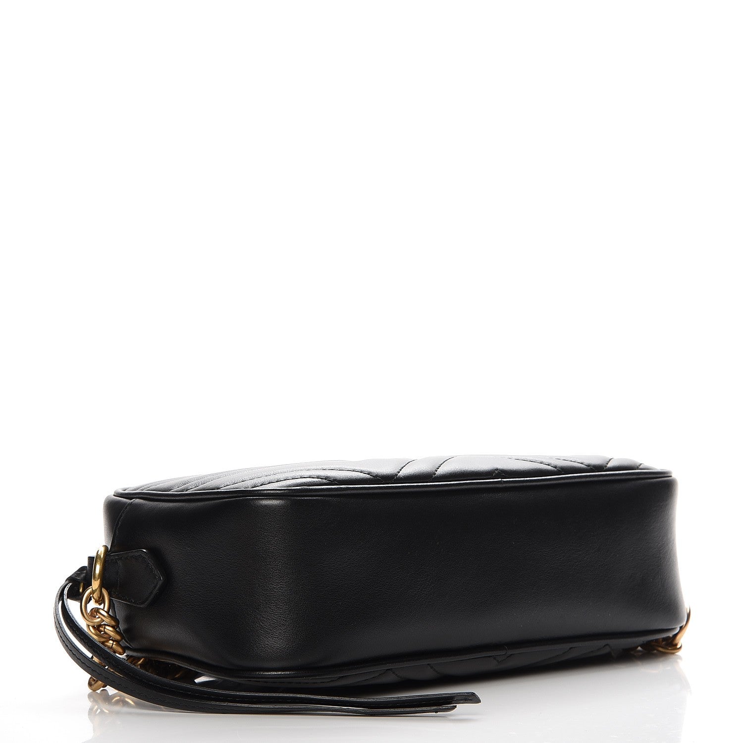 Gucci Calfskin Matelasse Small GG Marmont Chain Shoulder Bag Black 4 of 7