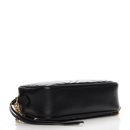 Gucci Calfskin Matelasse Small GG Marmont Chain Shoulder Bag Black 4 of 7