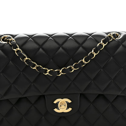 Chanel Lambskin Quilted Medium Double Flap Black 8 of 14