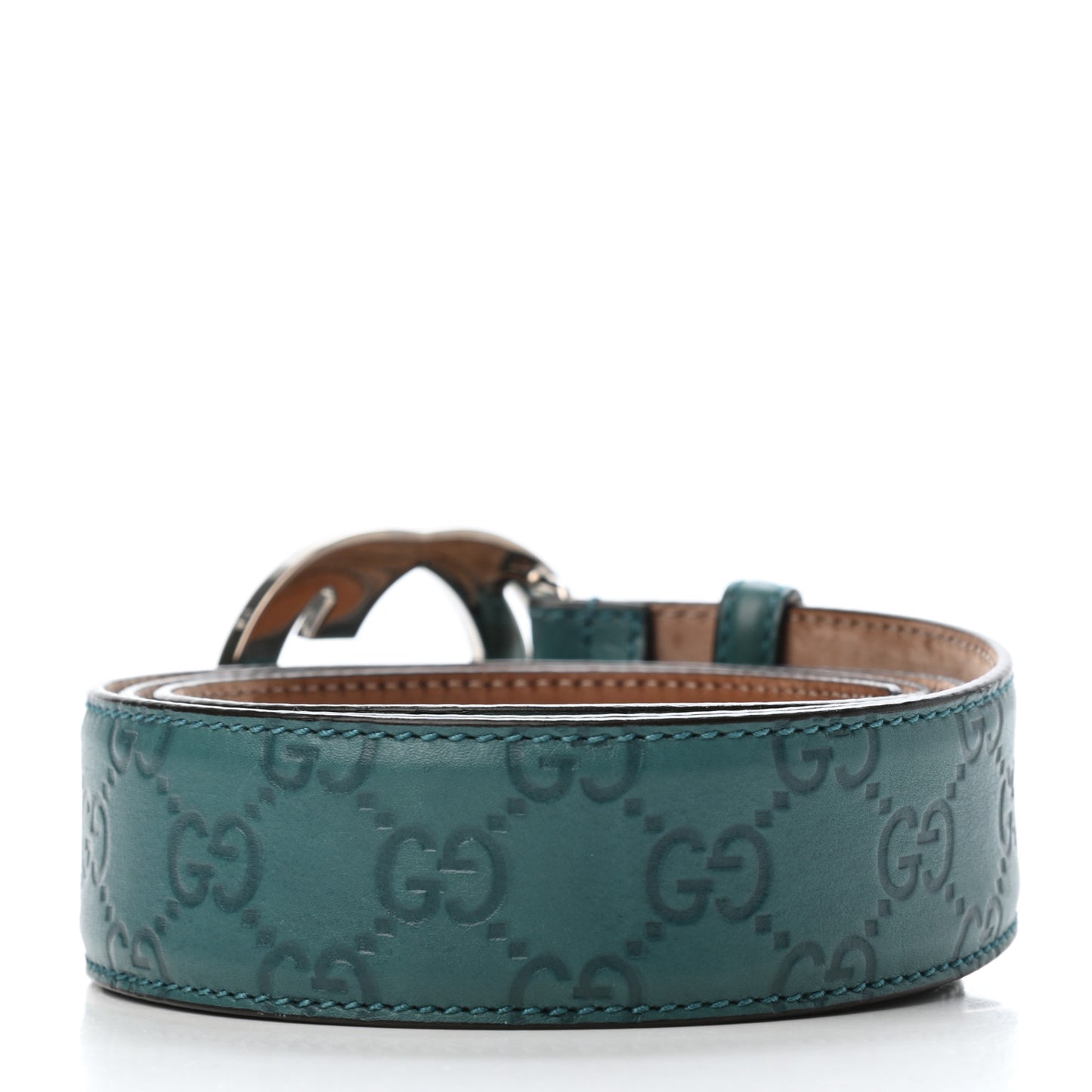 Guccissima Interlocking G Belt 105 42 Deep Cobalt