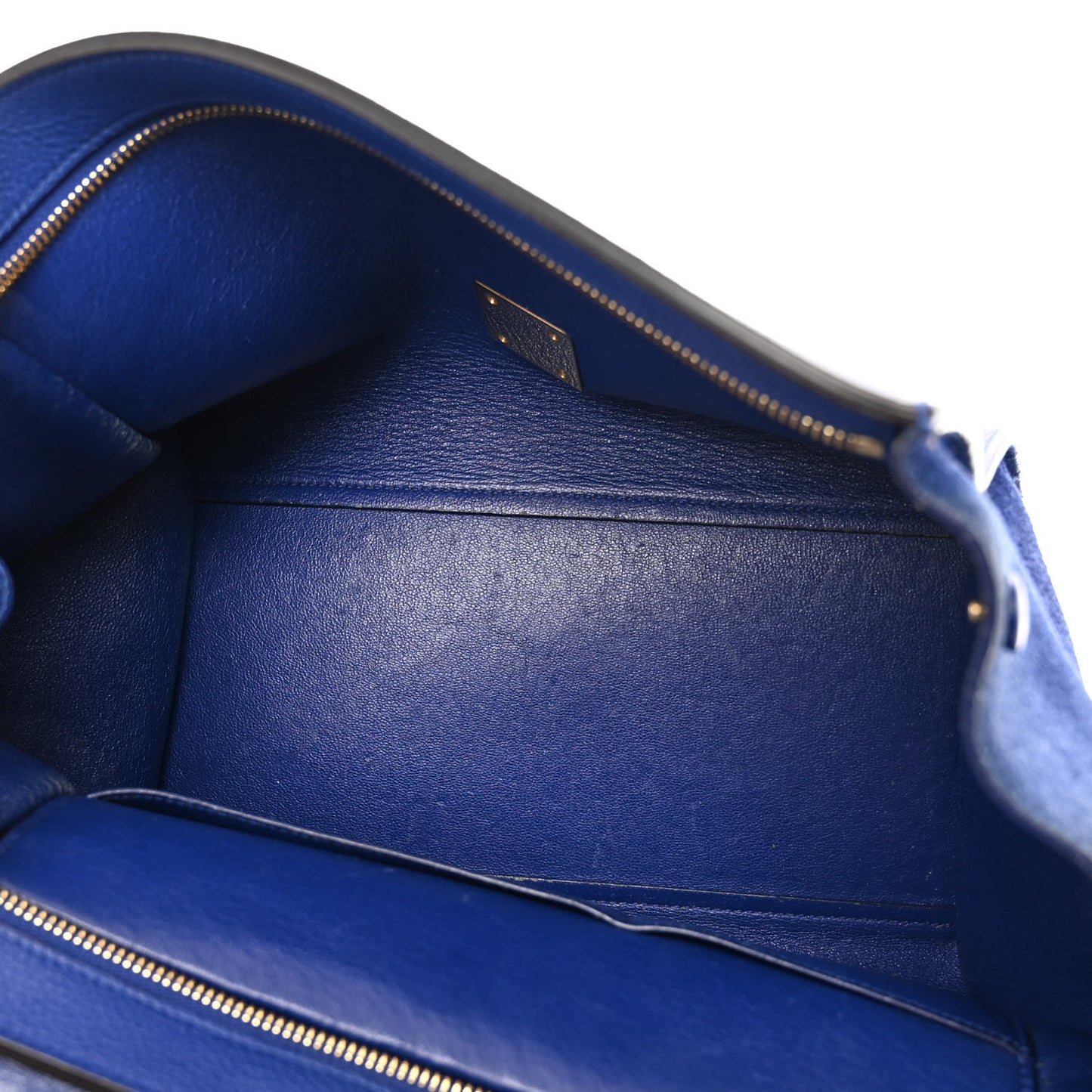 Drummed Calfskin Suede Medium Trapeze Indigo
