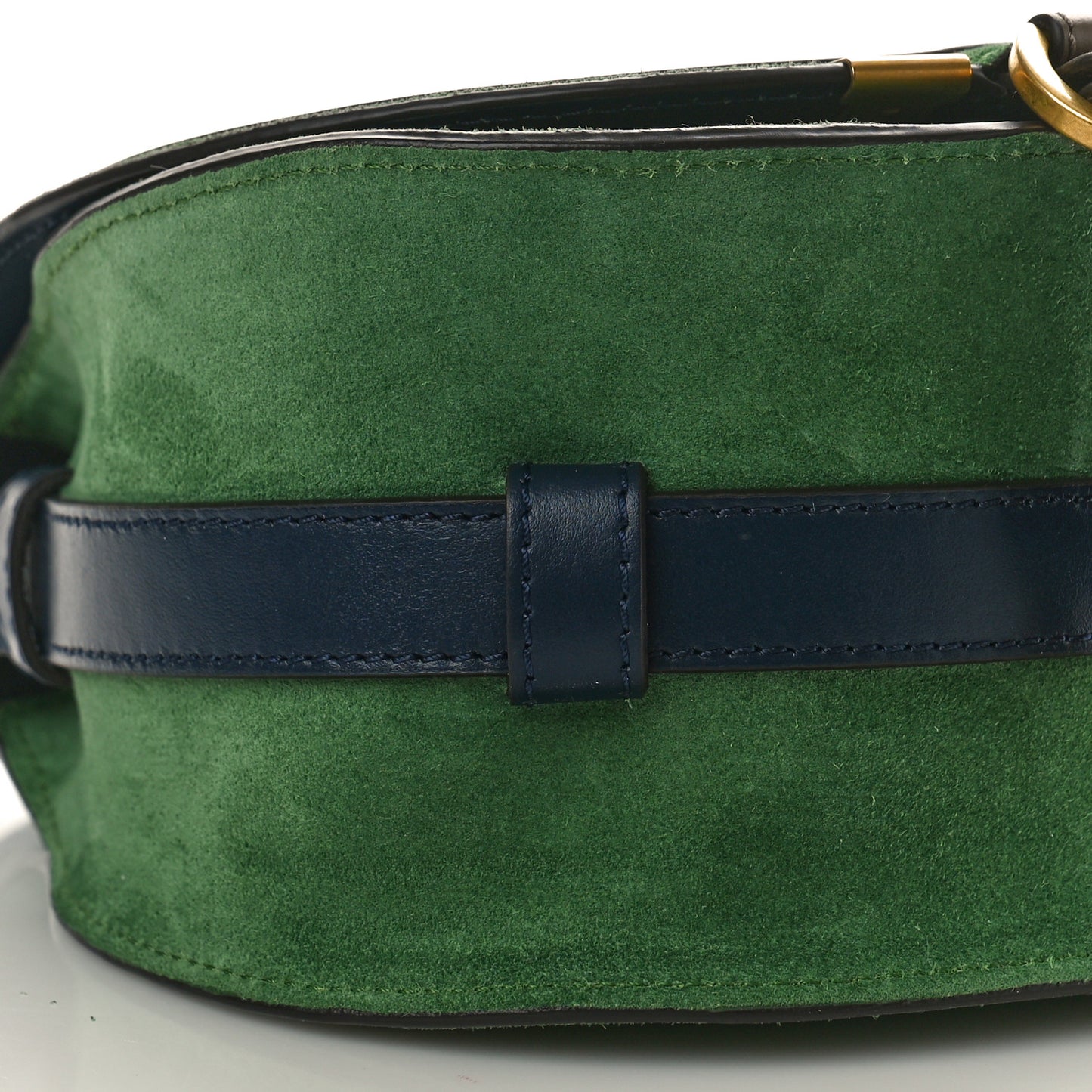 Suede Calfskin Small Marcie Saddle Bag Bright Green