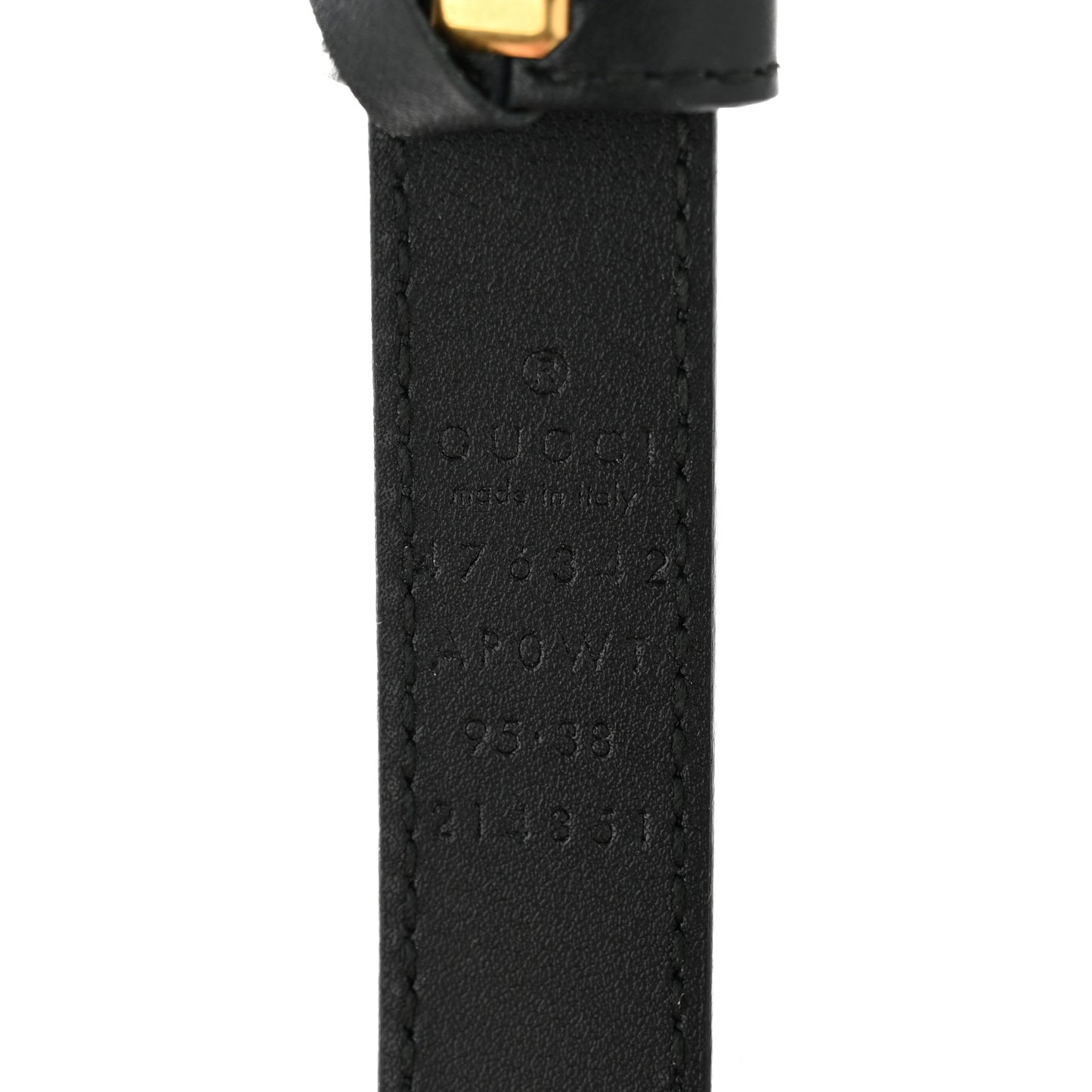 Calfskin Pearl Double G 20mm Belt 95 38 Black Cream