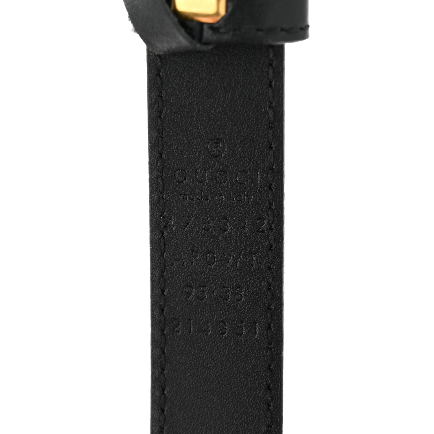 Gucci Calfskin Pearl Double G 20mm Belt 95 38 Black Cream 3 of 5