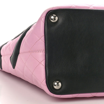 Chanel Calfskin Quilted Large Cambon Tote Pink Black 8 of 9