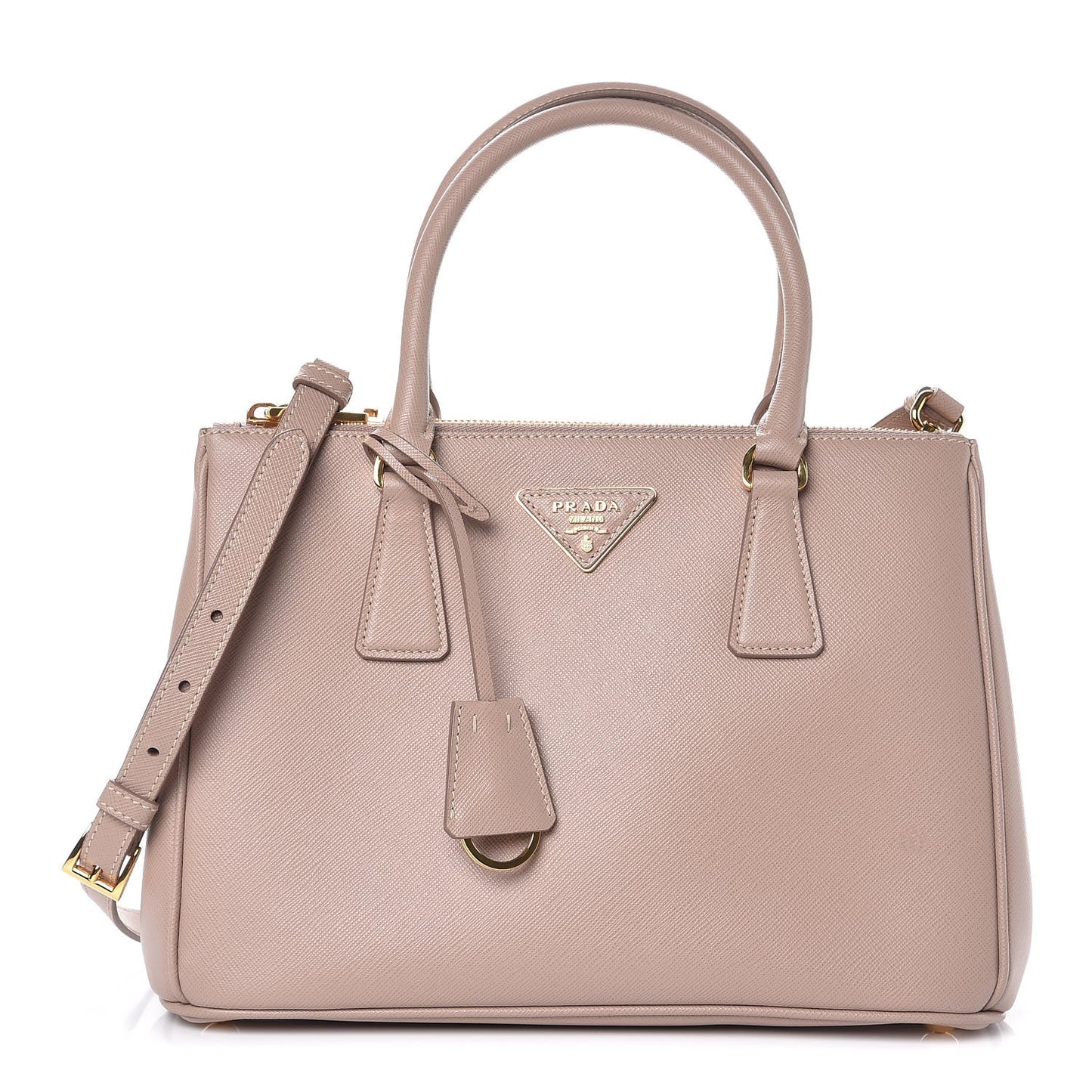 Saffiano Small Galleria Double Zip Tote Cipria
