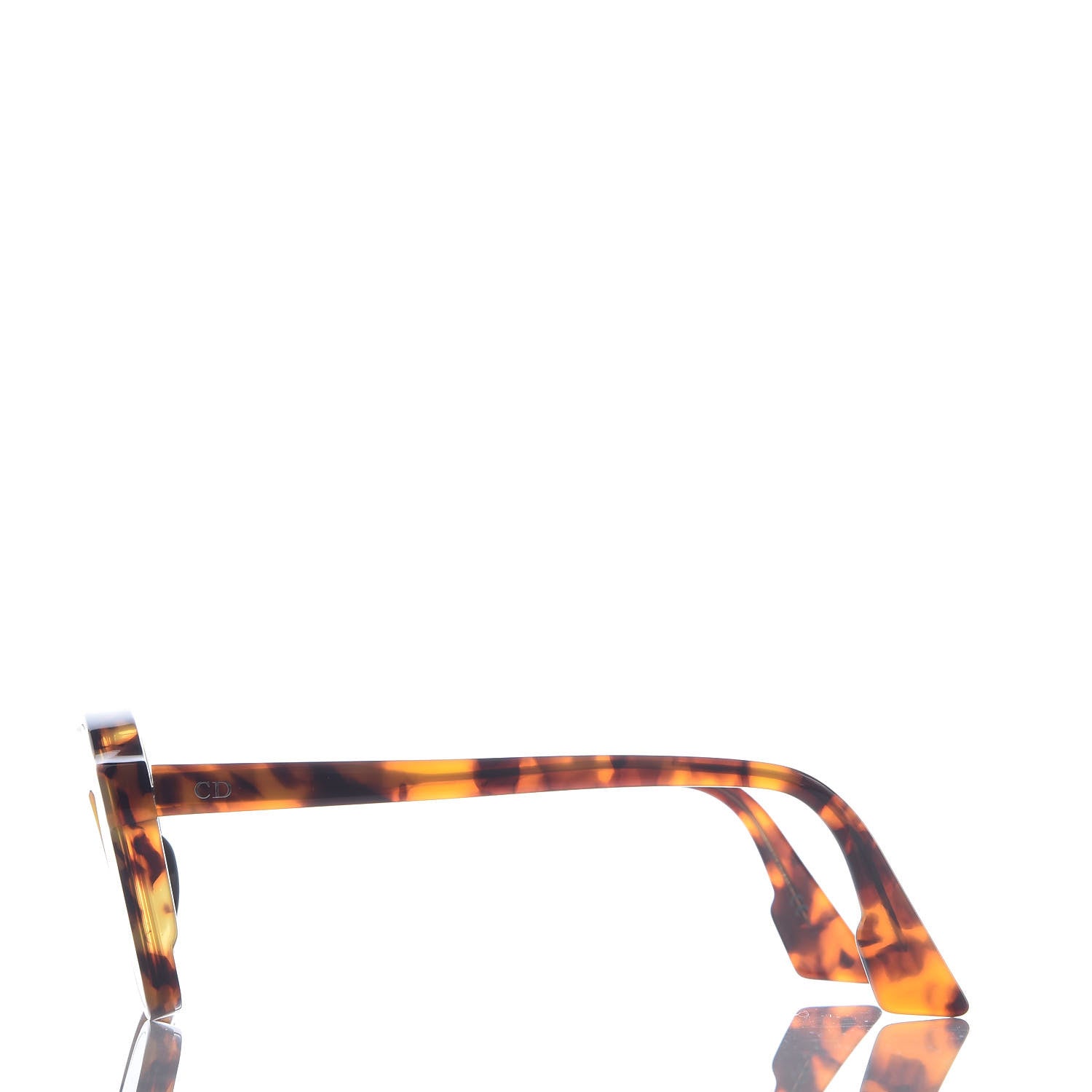 Christian Dior Abstract Square Mirrored Sunglasses Spotted Havana Blue 3 of 7