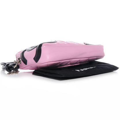 Chanel Calfskin Quilted Cambon Pochette Pink Black 4 of 7