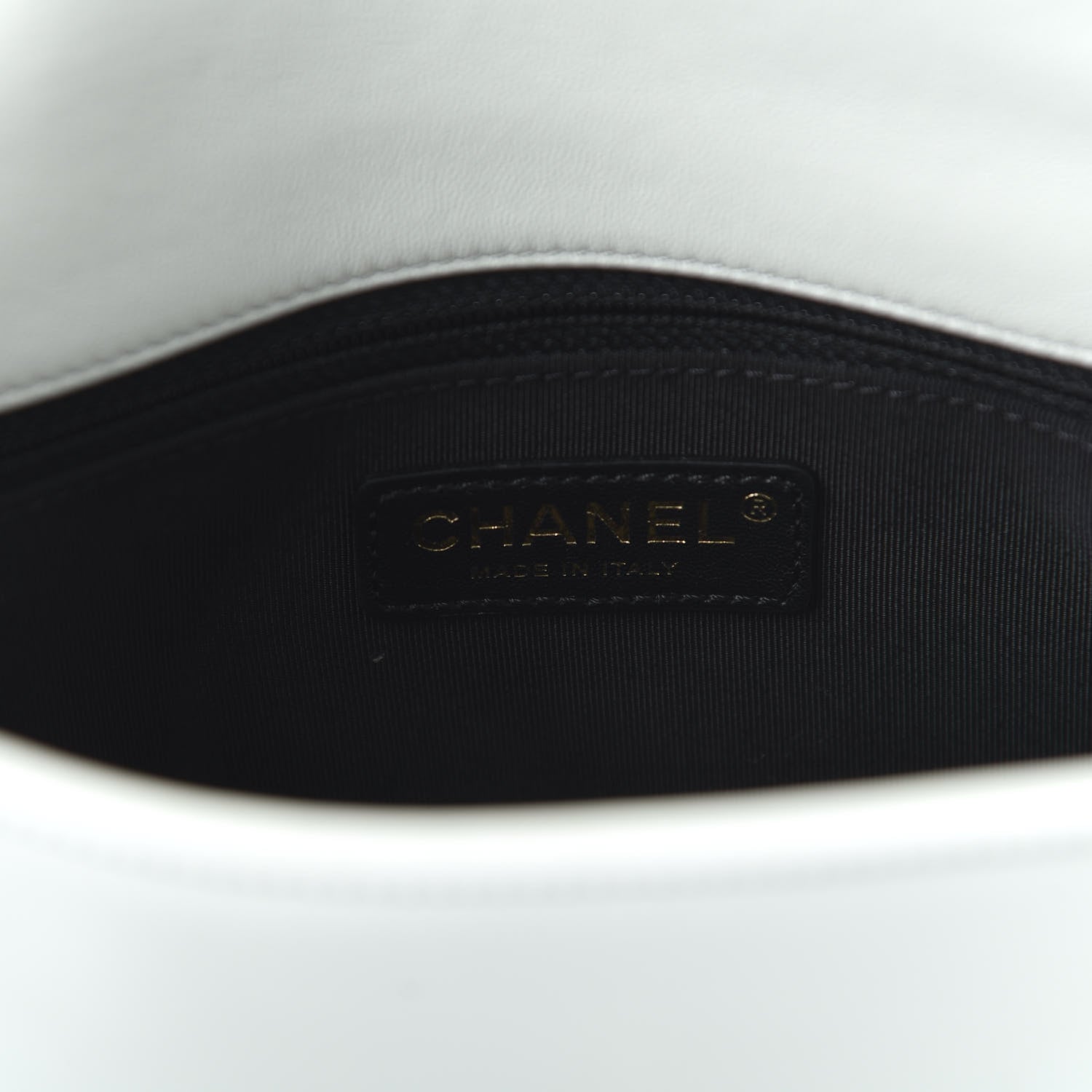 Chanel Lambskin Quilted Graphic Medium Flap Black White 8 of 11