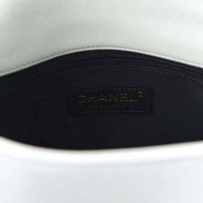 Chanel Lambskin Quilted Graphic Medium Flap Black White 8 of 11