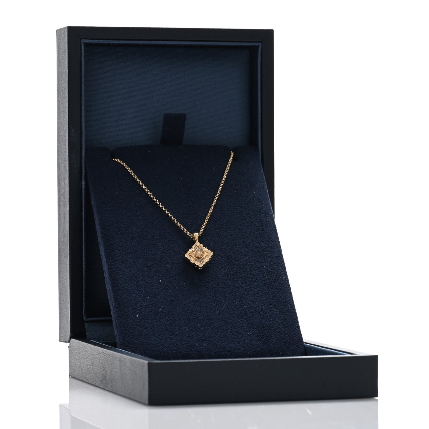 18K Yellow Gold Mother of Pearl Small Opera Tulle Pendant Necklace