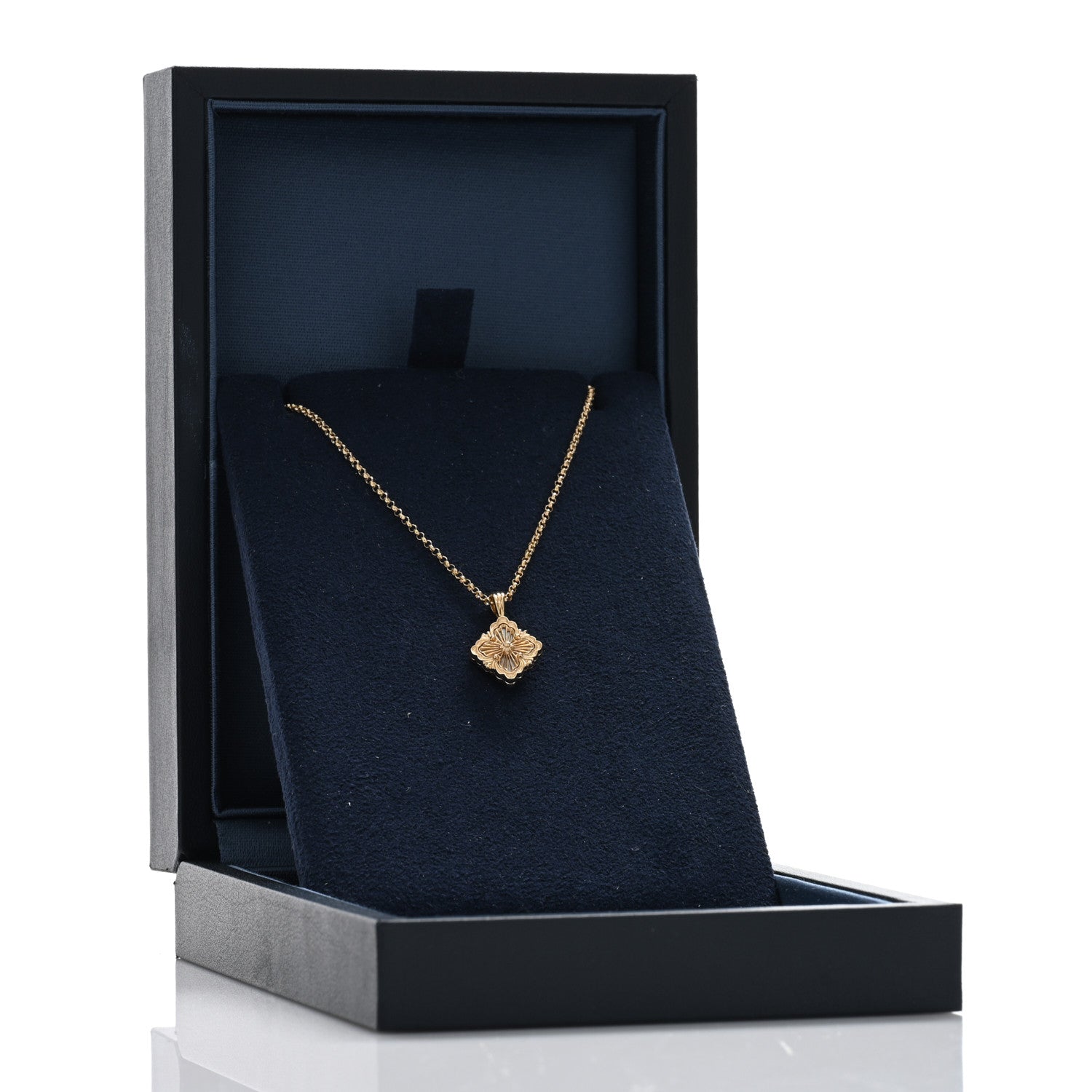 Buccellati 18K Yellow Gold Mother of Pearl Small Opera Tulle Pendant Necklace 5 of 5