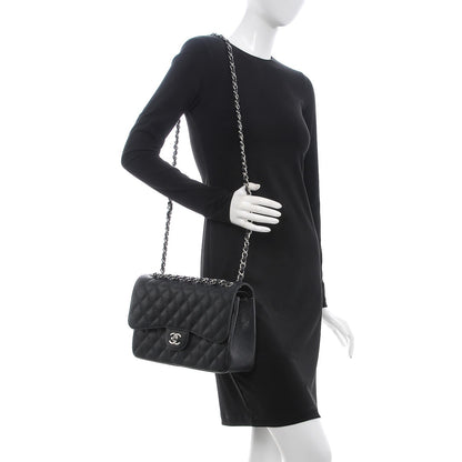 Chanel Caviar Quilted Jumbo Double Flap Black 3 of 9