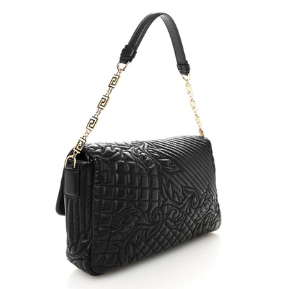 Versace Nappa Barocco Quilted Calliope Vanitas Shoulder Bag Black 3 of 10