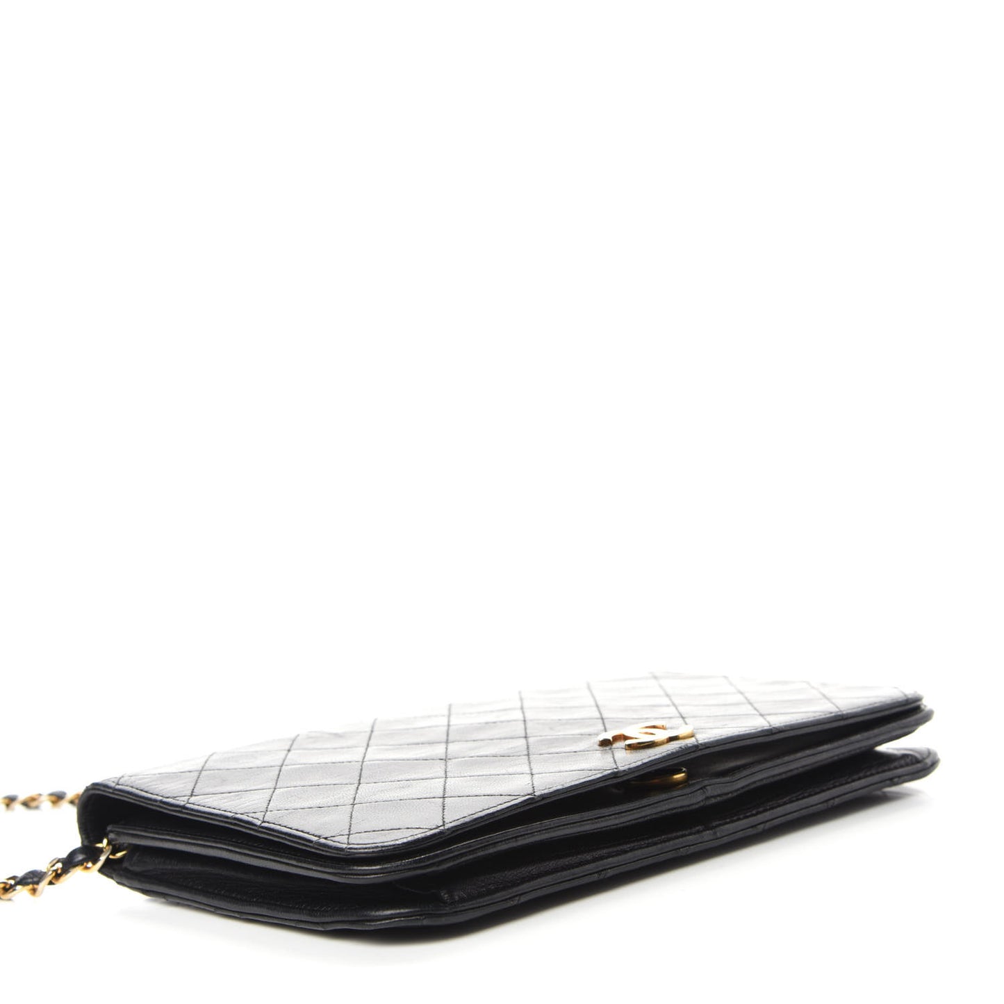 Lambskin Quilted Small Single Flap Black