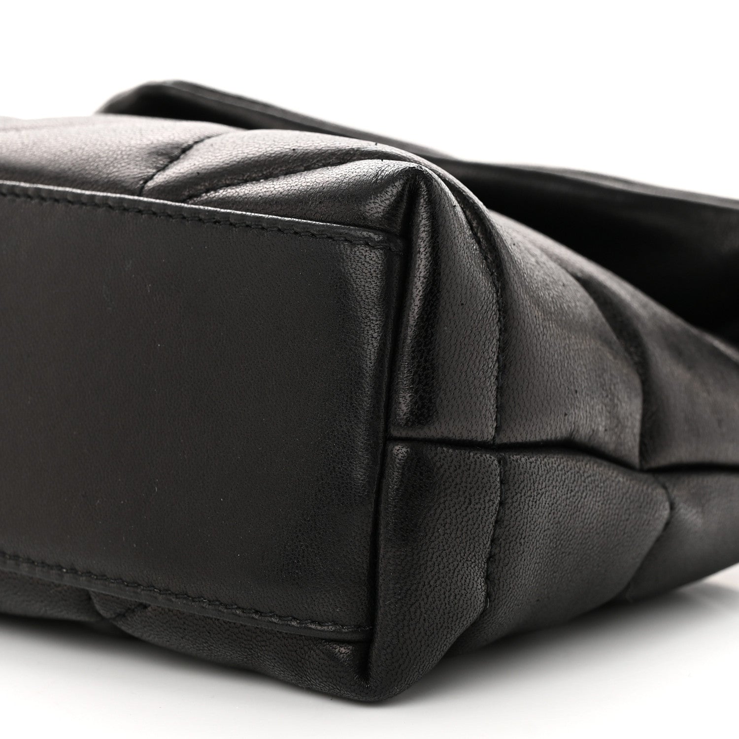 Saint Laurent Lambskin Quilted Toy Loulou Puffer Monogram Chain Satchel Black 10 of 10