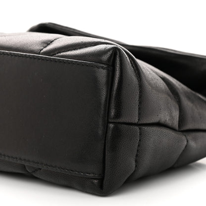 Saint Laurent Lambskin Quilted Toy Loulou Puffer Monogram Chain Satchel Black 10 of 10