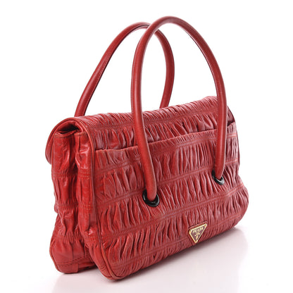 Prada Capretto Gaufre Flap Bag Rosso 3 of 18