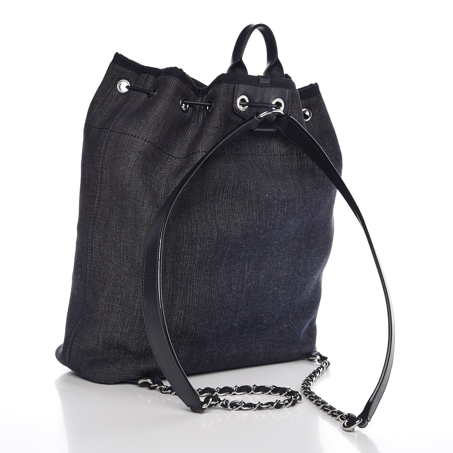 Chanel Canvas Large Deauville Backpack Denim Blue 3 of 7