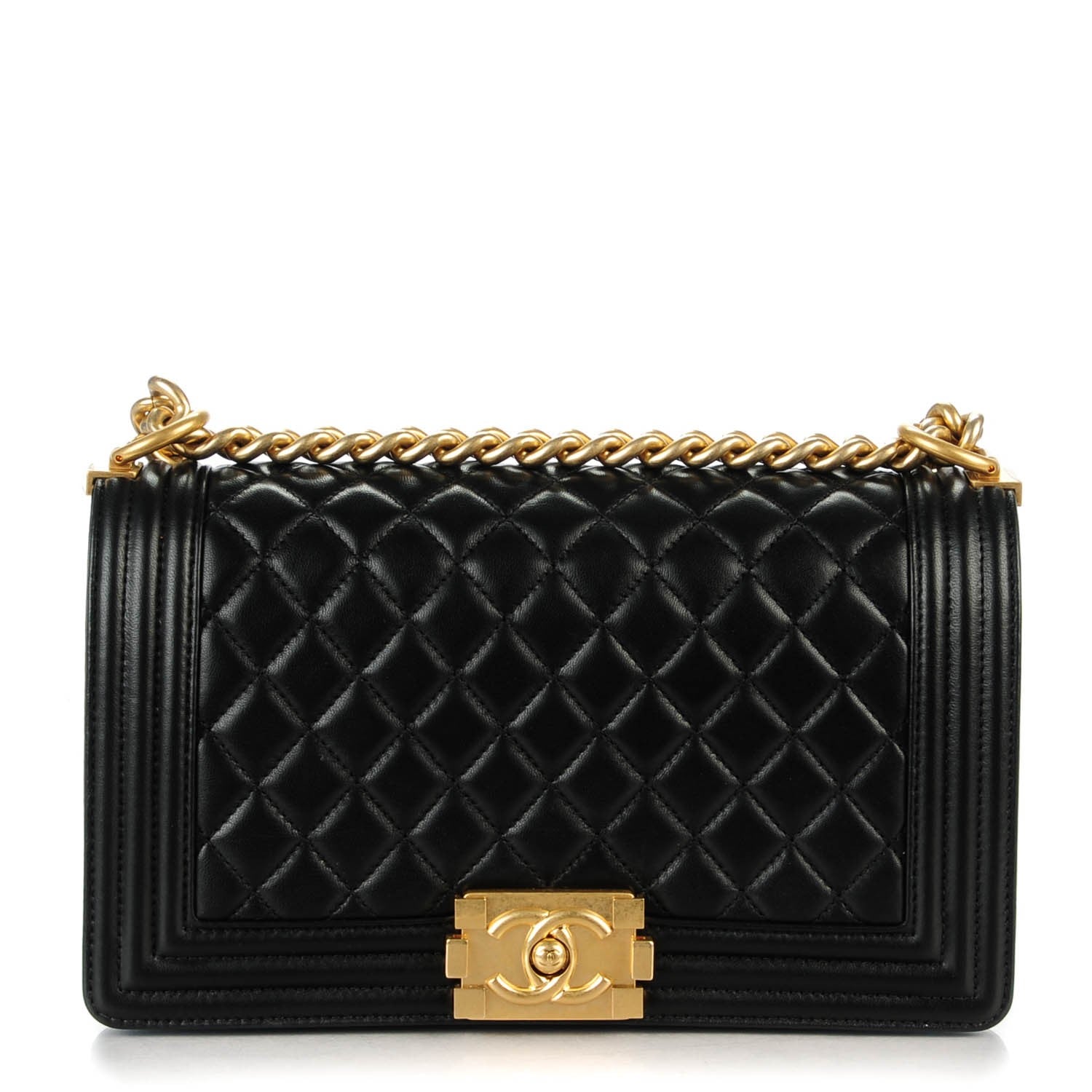 Chanel Lambskin Quilted Medium Boy Flap Black 1 of 8