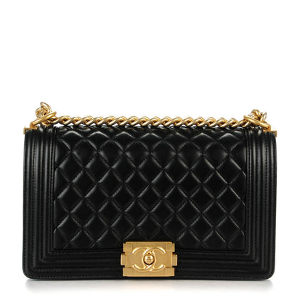 Chanel Lambskin Quilted Medium Boy Flap Black 1 of 8