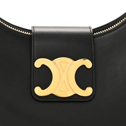 Celine Smooth Calfskin Medium Strap Ava Triomphe Shoulder Bag Black 8 of 12