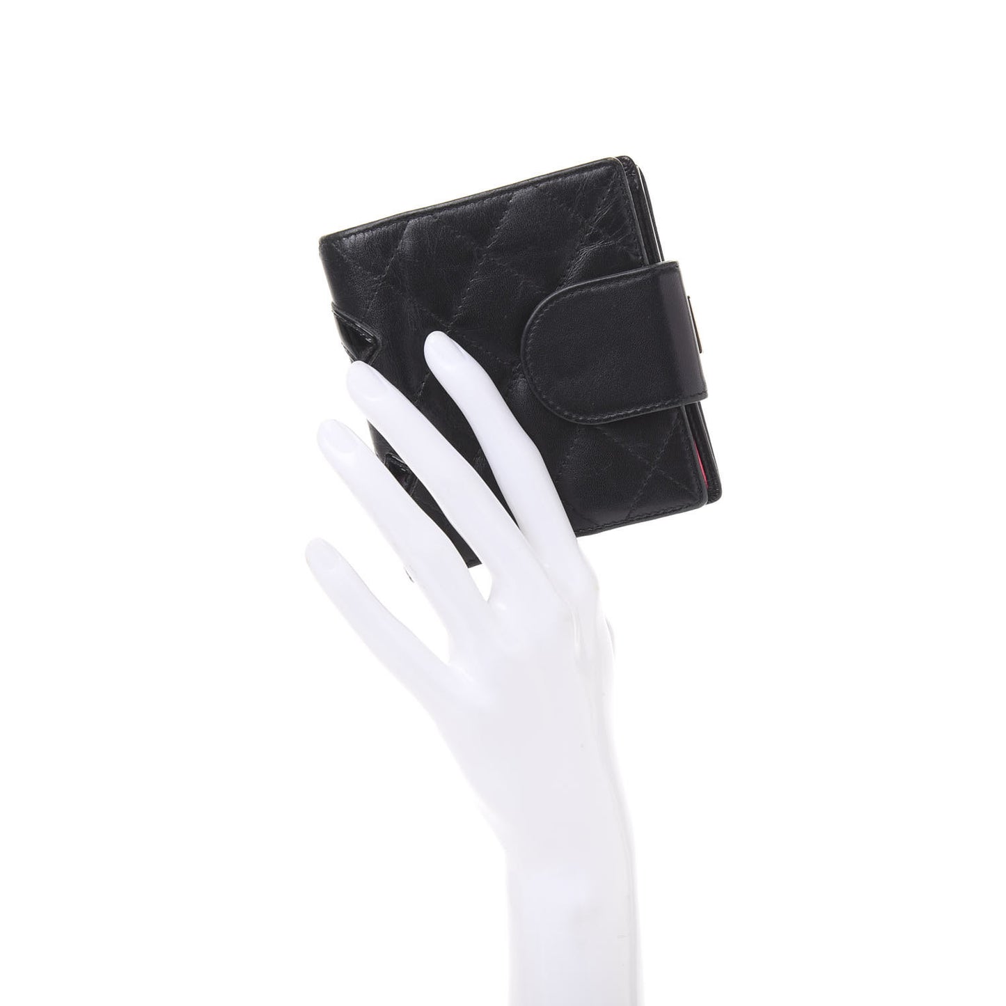 Calfskin Quilted Cambon Bi-Fold Wallet Black