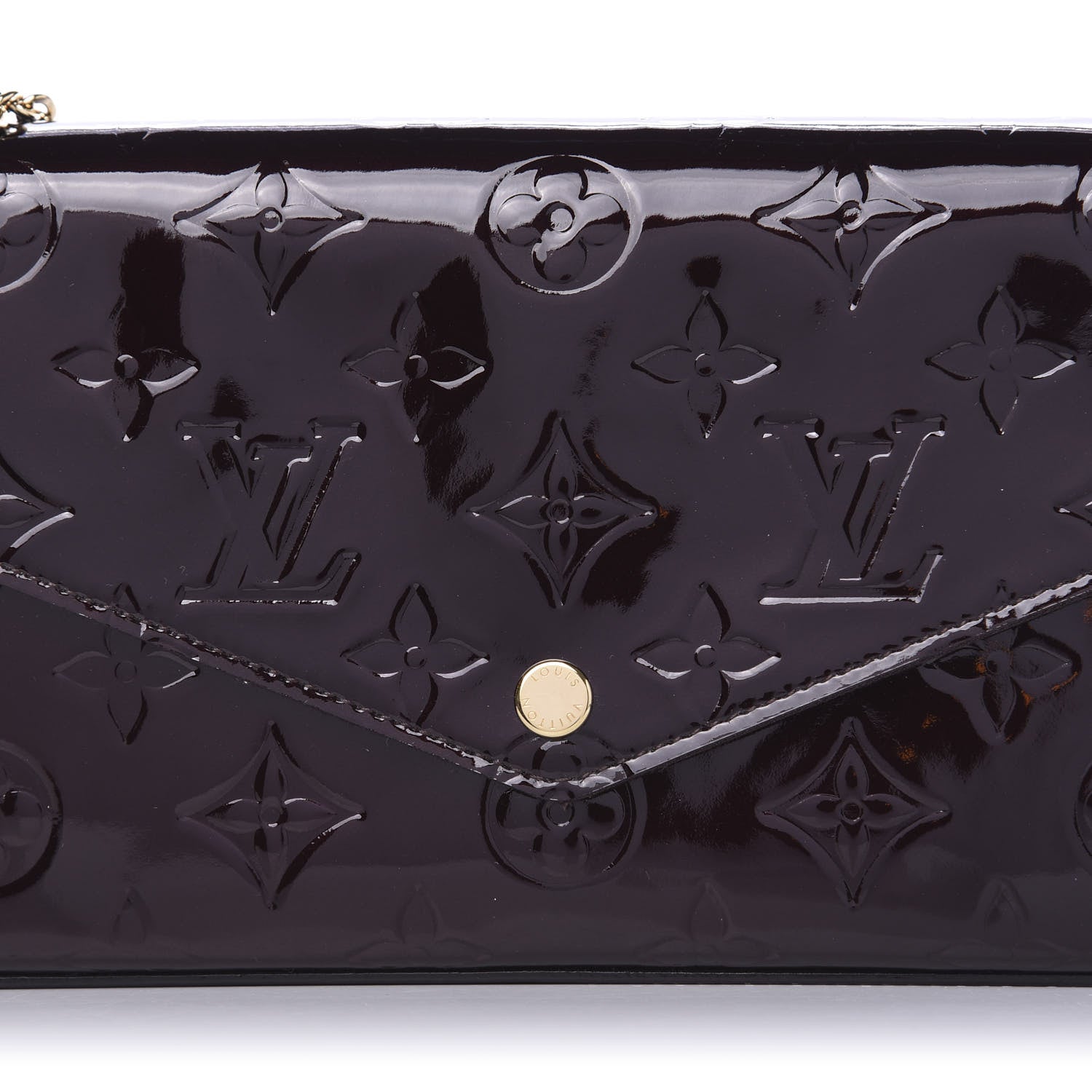 Louis Vuitton Vernis Pochette Felicie Chain Wallet Amarante 9 of 9