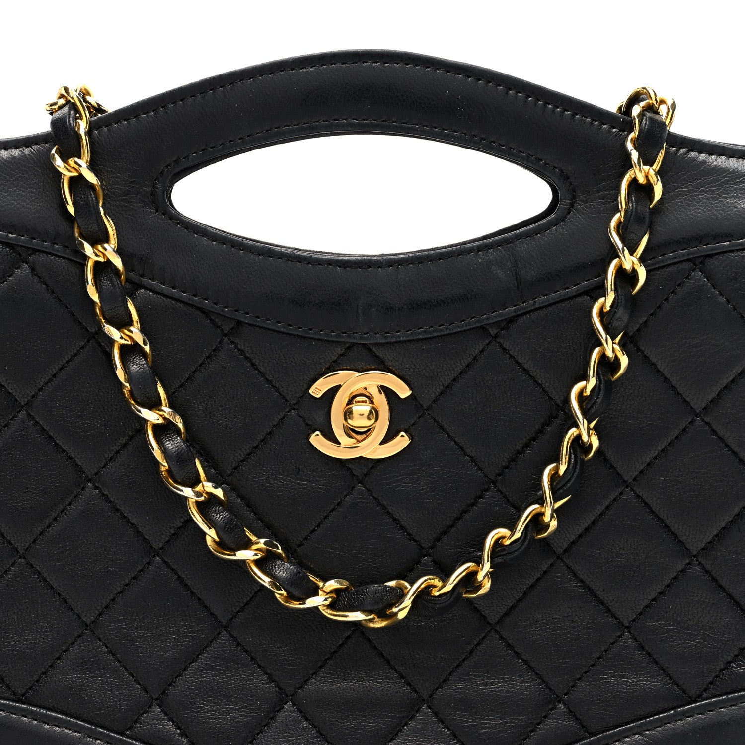 Chanel Lambskin Quilted Small 31 Shopping Bag Black 8 of 10