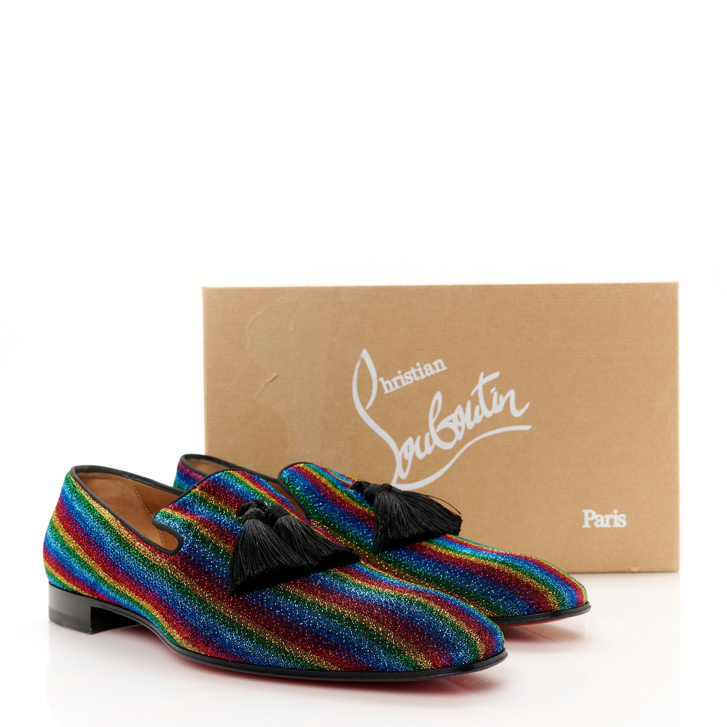 Glitter Mens Tassel Serge Officialito Flat Loafers 43.5 Multicolor