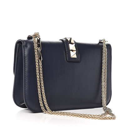 Valentino Garavani Vitello Medium Glam Lock Rockstud Flap Marine 2 of 10