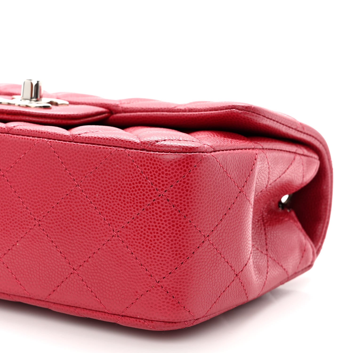 Chanel Caviar Quilted Mini Rectangular Flap Dark Pink 9 of 9