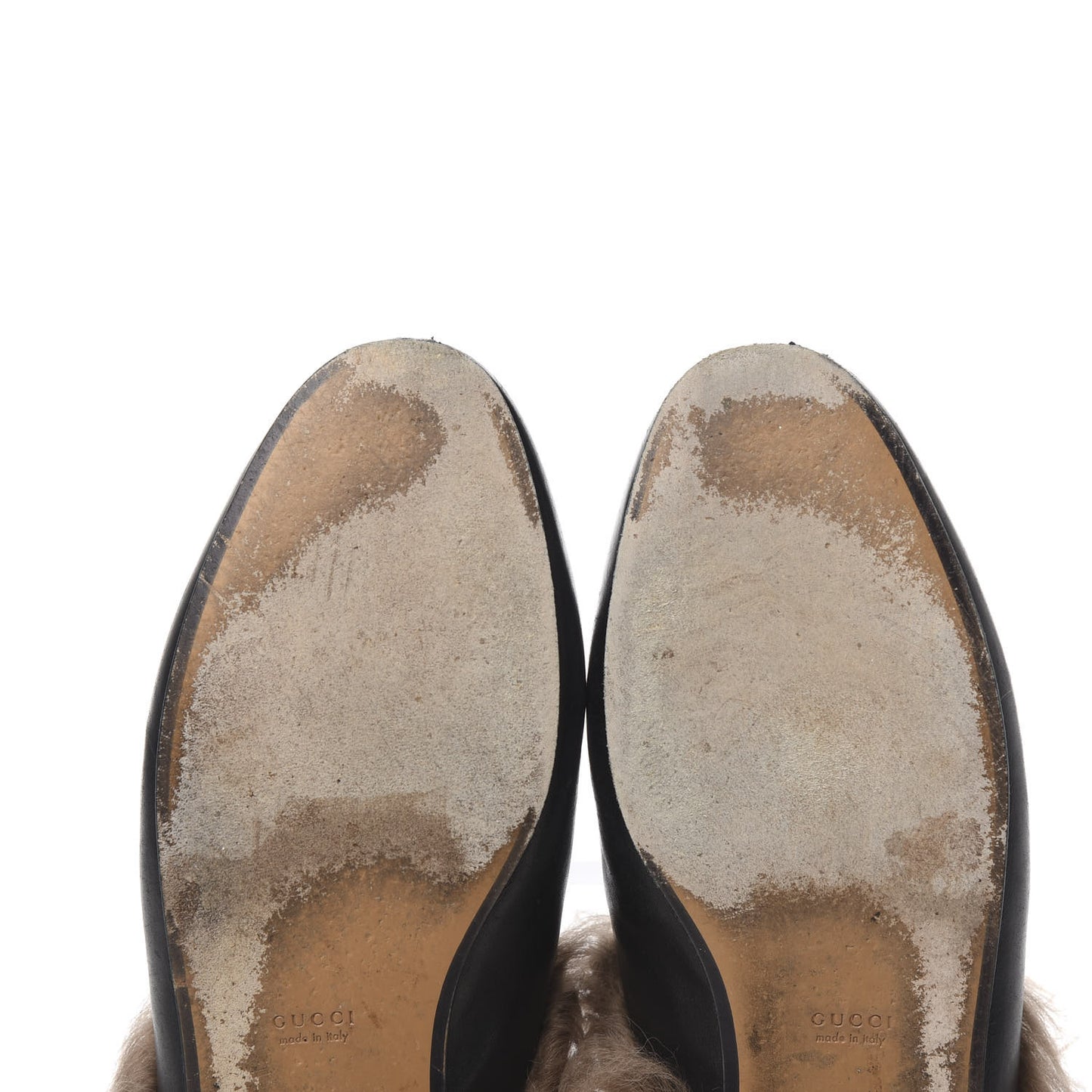 Calfskin Fur Womens Princetown Slippers 38 Black