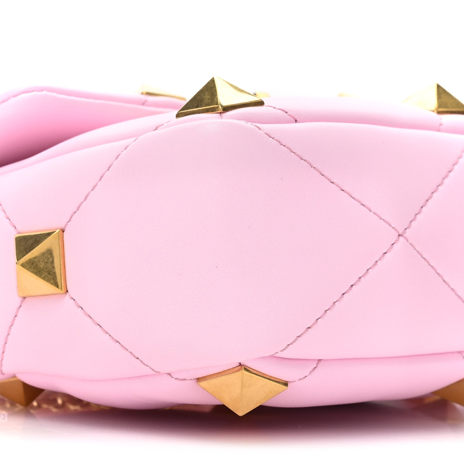 Valentino Garavani Nappa Medium Roman Stud Shoulder Bag Pink Borealis 8 of 8