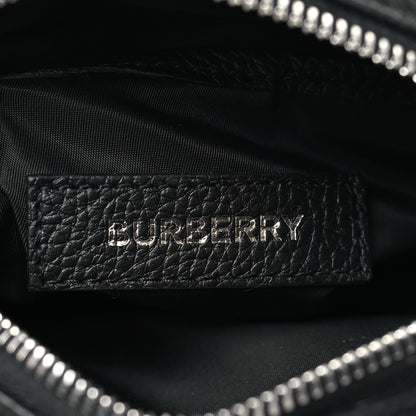 Burberry Pebbled Calfskin Logo Embossed Thornton Messenger Bag Black 6 of 8