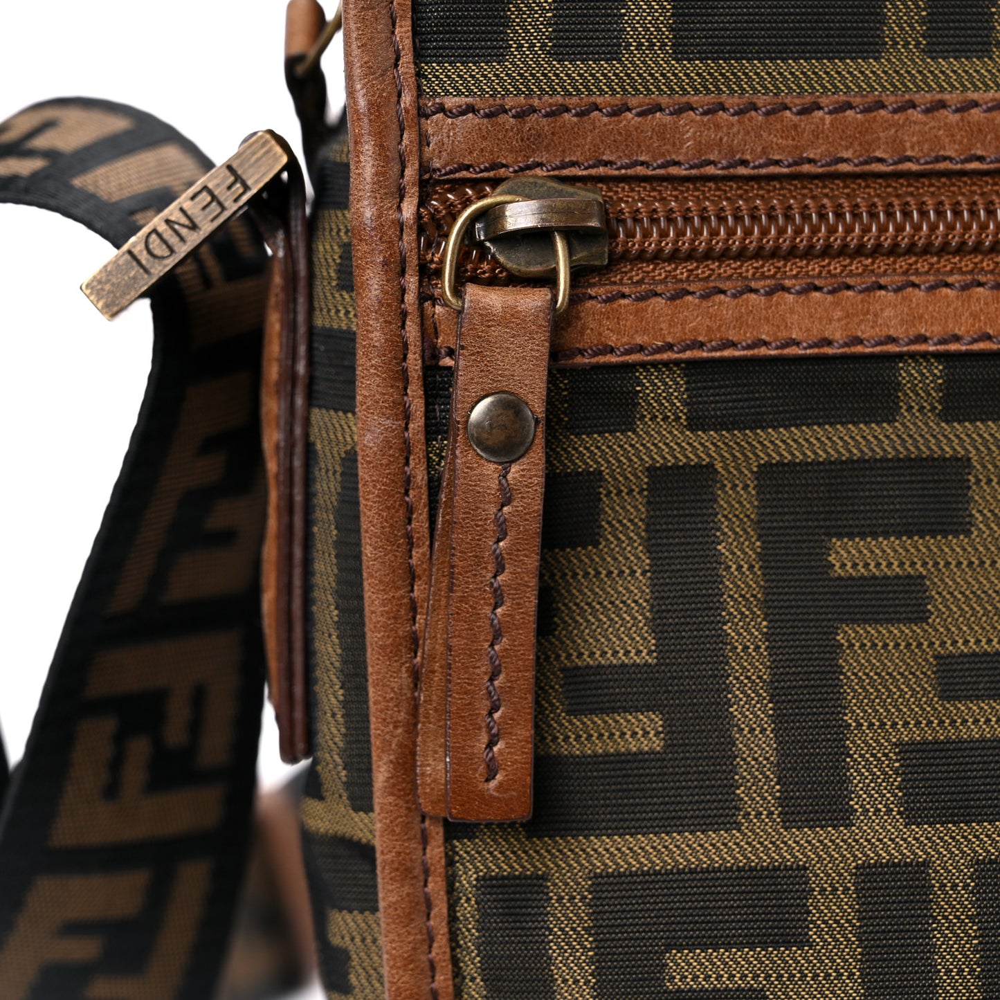 Zucca Vitello Patchwork Messenger Bag Tobacco Sabbia