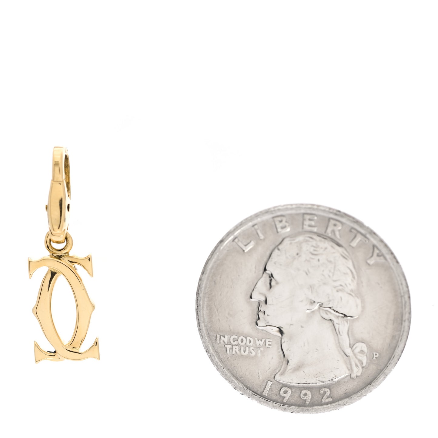 18K Yellow Gold Logo Charm