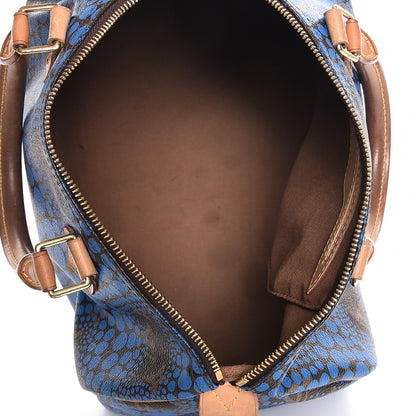 Louis Vuitton Monogram Kusama Town Speedy 30 Blue 5 of 15