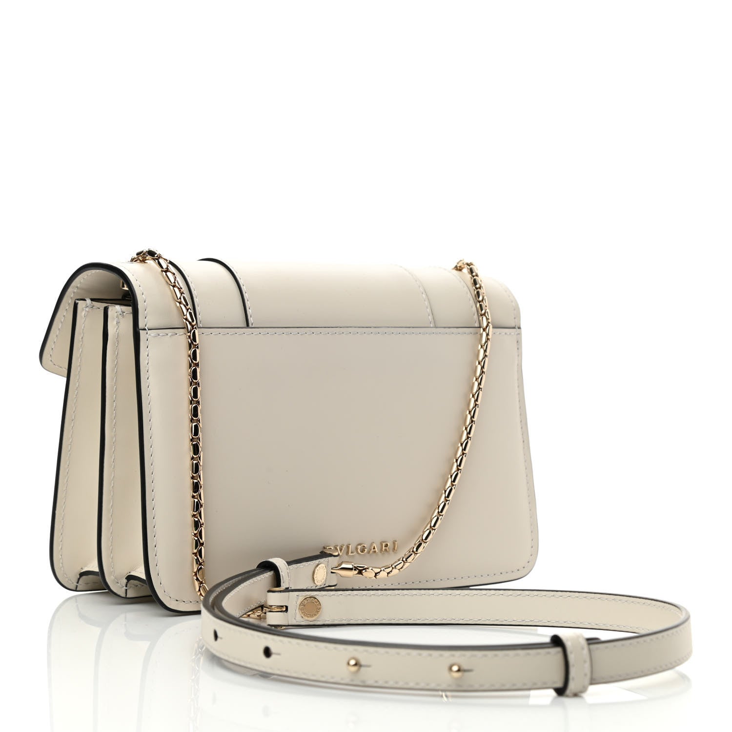 Bulgari Calfskin Serpenti Forever Small Crossbody Bag White Agate 3 of 9
