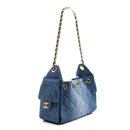 Chanel Washed Denim Quilted Mini Chanel 25 Handbag Blue 3 of 11