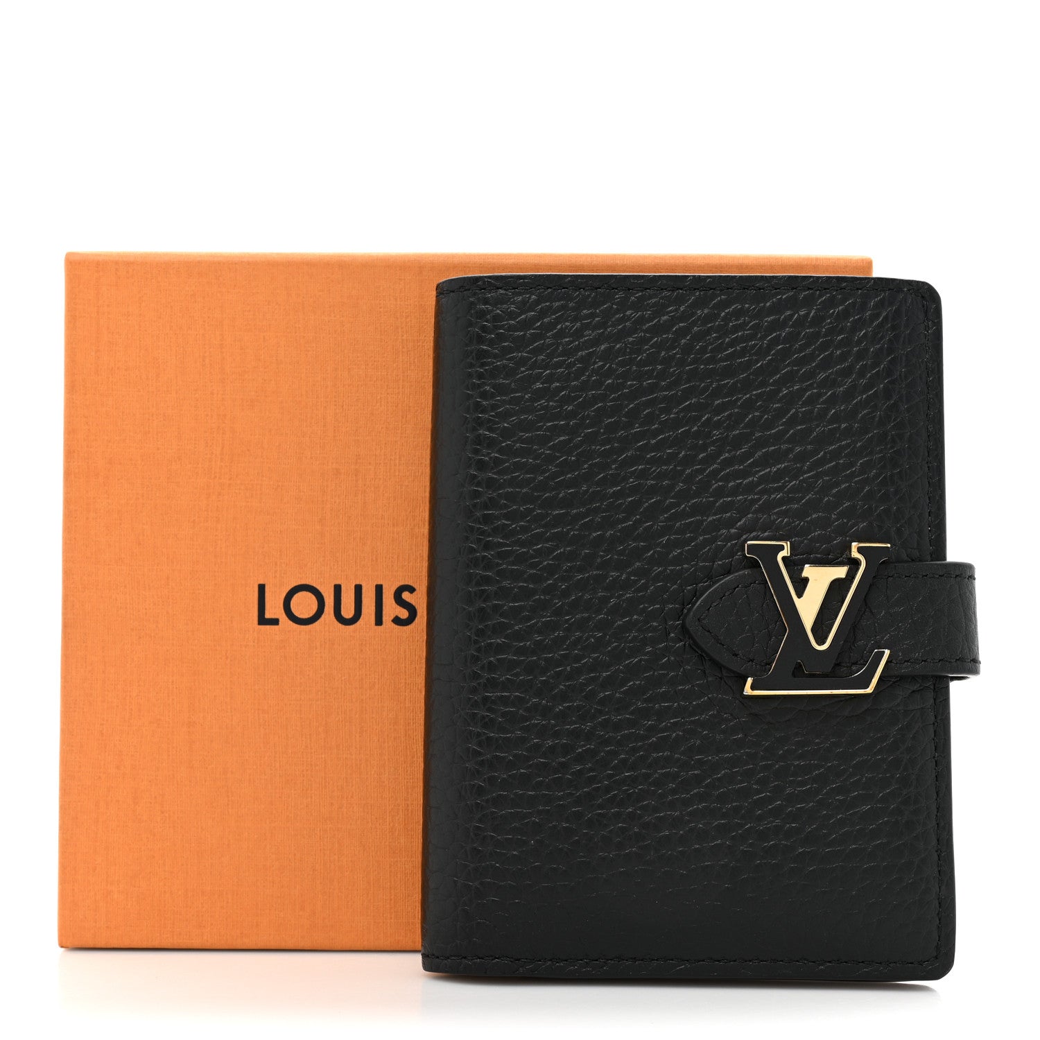 Louis Vuitton Taurillon Capucines Vertical Compact Wallet Black 10 of 10