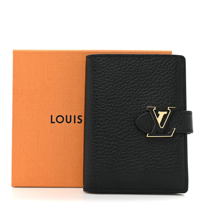 Louis Vuitton Taurillon Capucines Vertical Compact Wallet Black 10 of 10
