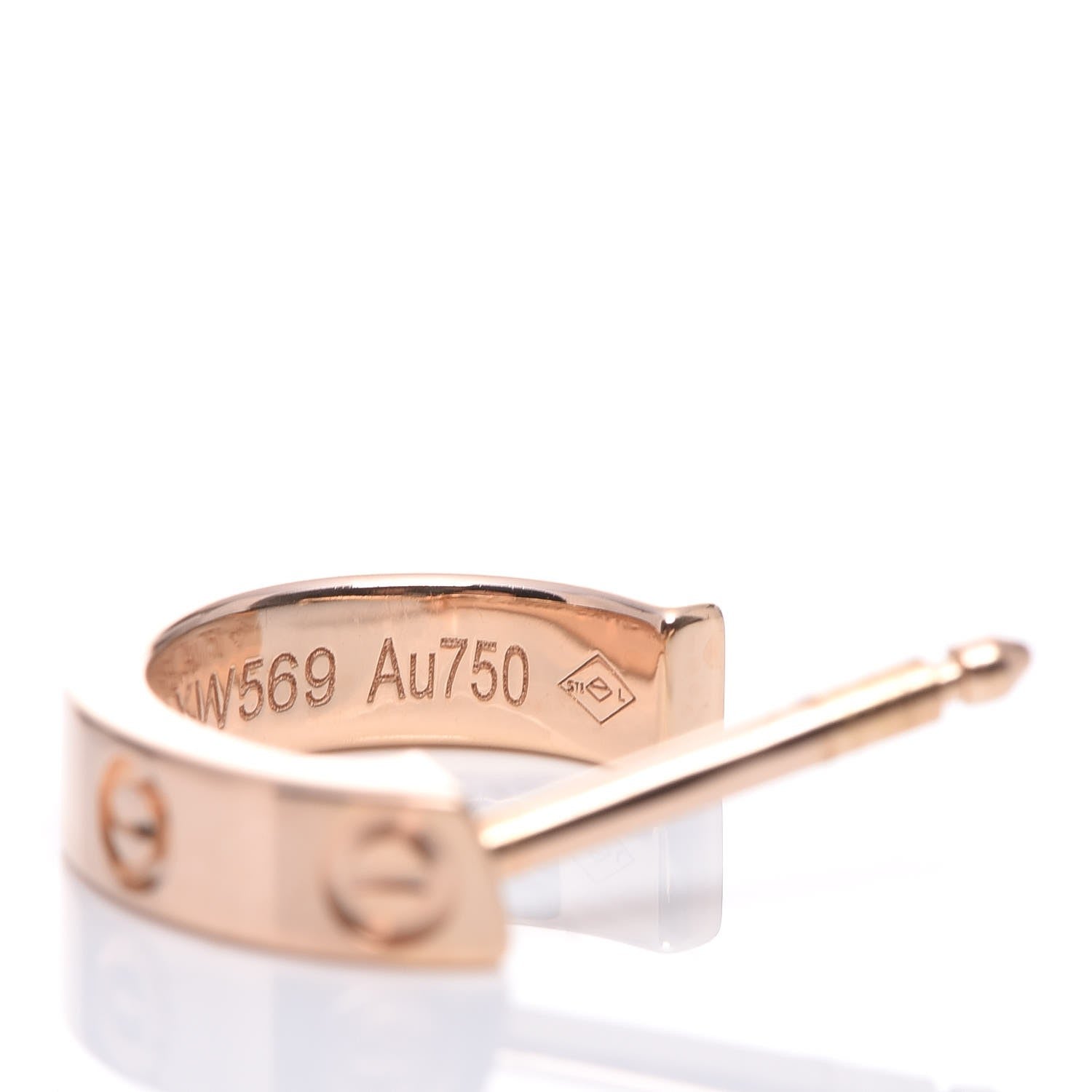Cartier 18K Pink Gold Small LOVE Hoop Earrings 12 of 16
