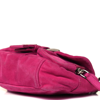 Prada Scamosciato Suede Shoulder Bag Fuxia 9 of 11