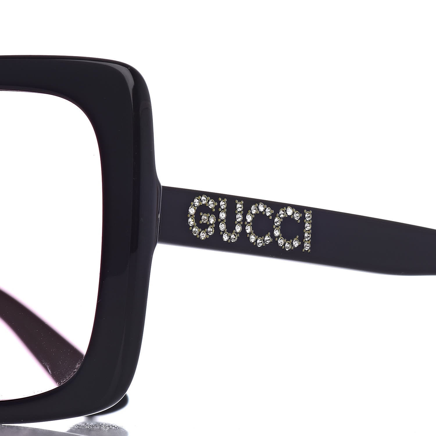 Gucci Crystal Square Frame GG Sunglasses GG0418S Black Pink 7 of 8