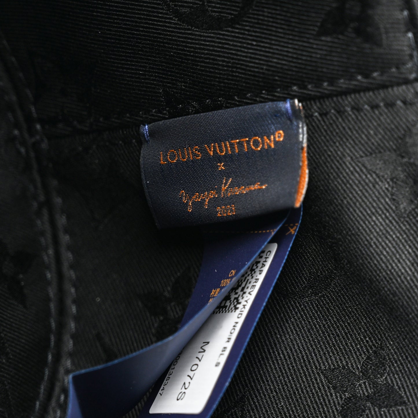 LV x YK Monogram Dots Reversible Bucket Hat S Black White