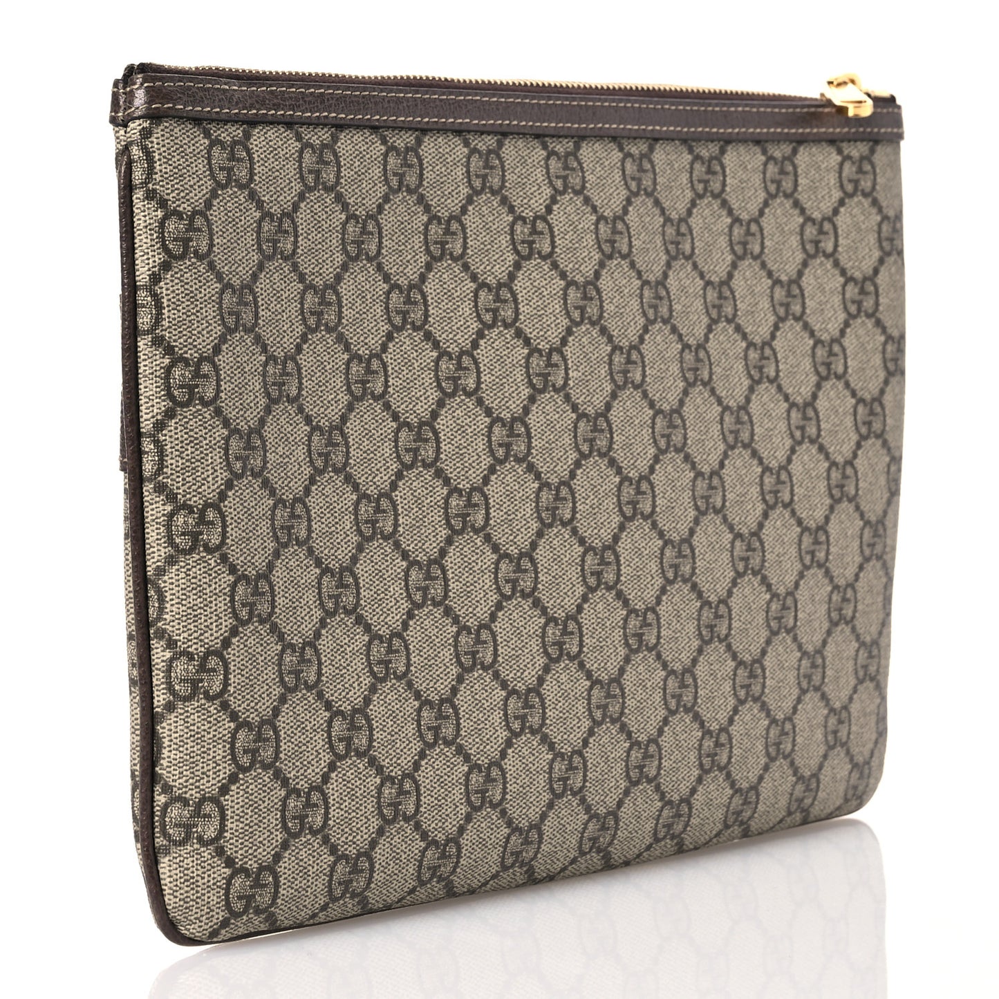 GG Supreme Monogram Large Ophidia Pouch Clutch Brown