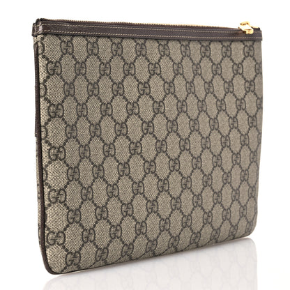 Gucci GG Supreme Monogram Large Ophidia Pouch Clutch Brown 3 of 11