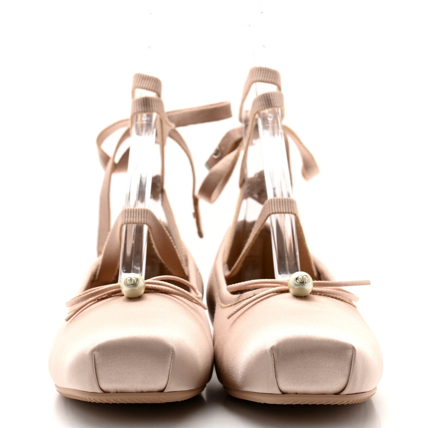 Satin Grosgrain D-Joy Ballet Flats 39 Beige Rose