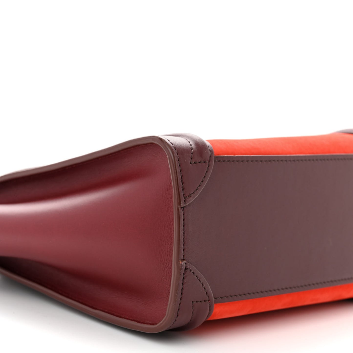 Baby Grained Calfskin Nubuck Nano Tri-Color Luggage Vermillion